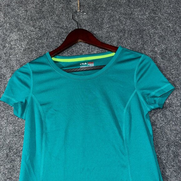 Fila Sport Top Womens XS Short Sleeve Reflective Tee Green - Picture 4 of 7